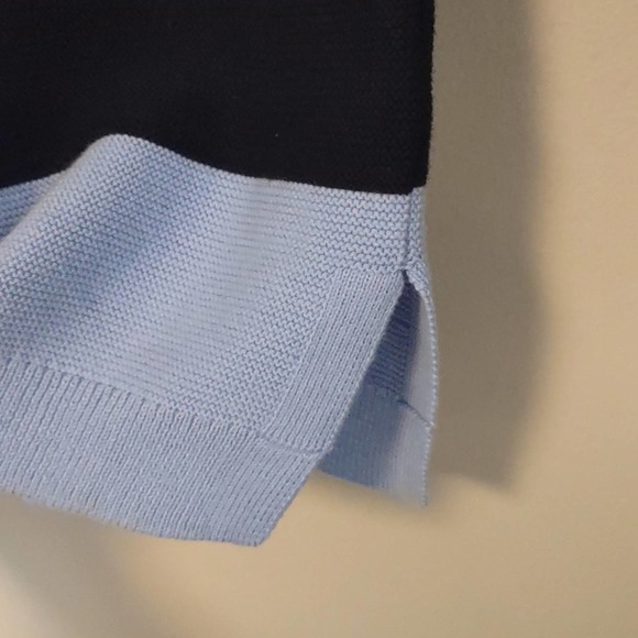 Talbots Pima Cotton 3/4 Button Sleeve Sweater Medium blue - Picture 2 of 10